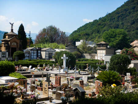 The cemetery of Finale Ligure, Liguria - Italy. July 2019