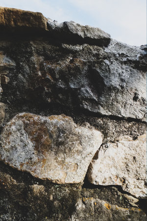 Wall, background with a stone wallの写真素材