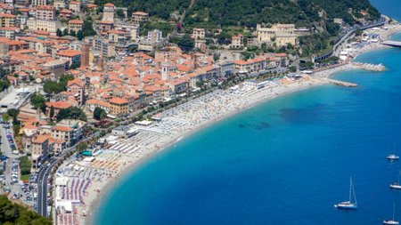 Cityscape of Noli, Liguria - Italyの写真素材