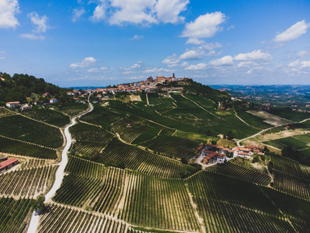 The village of La Morra on a hill of the Langhe, Piedmont - Italy