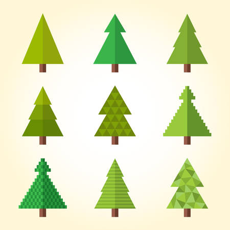 Christmas Tree Icons Setのイラスト素材