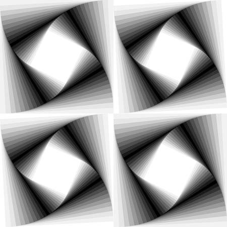 Abstract square optical illusion with monochrome.gradientのイラスト素材
