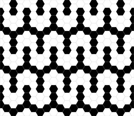 hexagon vector pattern background with black and white.abstract geometric ornament backgroundのイラスト素材