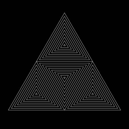 optical illusion triangle.black and white line art.abstract backgroundのイラスト素材
