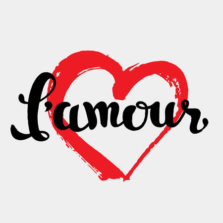 Vector card of lettering of word Lamourのイラスト素材