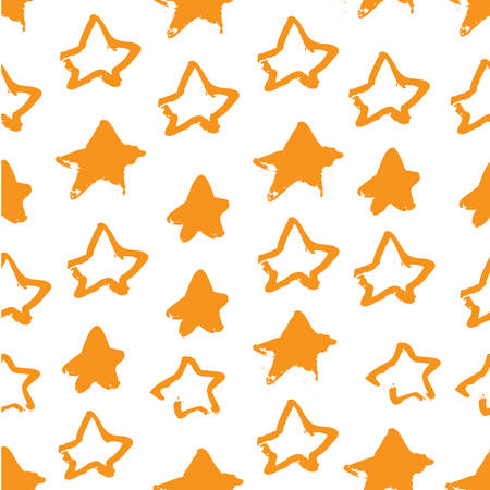 Seamless grunge hand drawn pattern with stars illustrationのイラスト素材