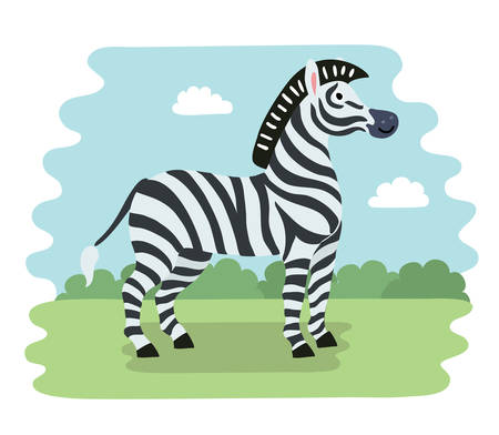 Vector illustration of cute cartoon zebra.のイラスト素材