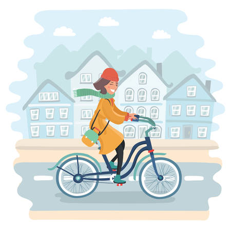 Vector cartoon illustration of lifestyle and health in the city.のイラスト素材