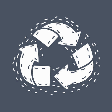 Vector cartoon illustration of Recycle on dark backgorund.のイラスト素材