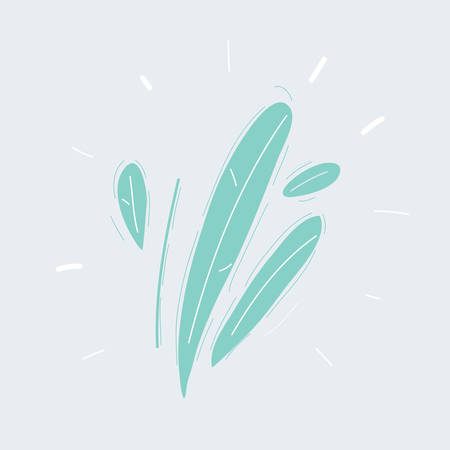 Cartoon vector illustration of Floral Decoration Branch Leaf Plant on white background. Hand drawn iconのイラスト素材