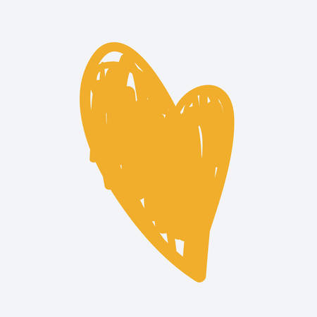 Cartoon vector illustration of hand drawn Heart icon.のイラスト素材