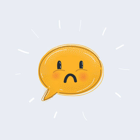 Speech bubble smile face icons. Happy, sad, cry signs. Happy smiley chat symbol. Sadness depression and crying signs. Star vote ranking. Client like and think bubble. Quotes with message.のイラスト素材
