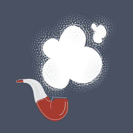 Cartoon vector illustration of Tobacco pipe isolated on dakのイラスト素材