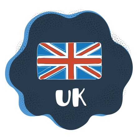 Vector illustration of British UK Flag on darkのイラスト素材