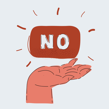 Vector illustration of No signt in human hand on white backround.のイラスト素材