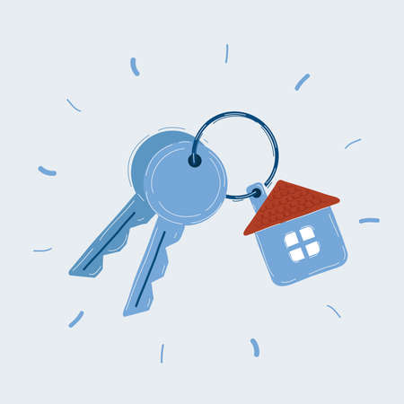 Vector illustration of keys of dream house on white.のイラスト素材