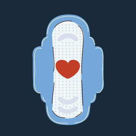 Vector illustration of sanitary towel on darkのイラスト素材