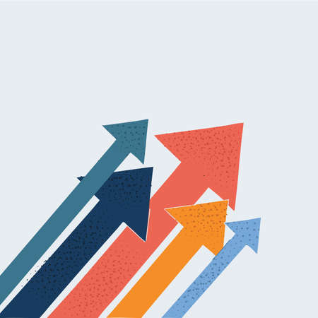 Vector illustration of arrows up on white background.のイラスト素材