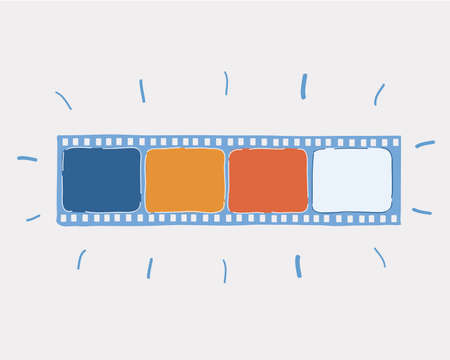 Vector illustration of blank film strip over white backround.のイラスト素材