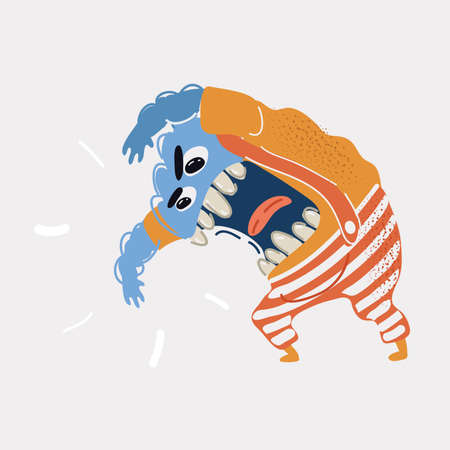 Vector illustration of Angry cartoon monster.のイラスト素材