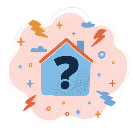 Vector illustration of question mark inside houseのイラスト素材