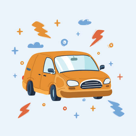 Vector illustration of Yellow carのイラスト素材