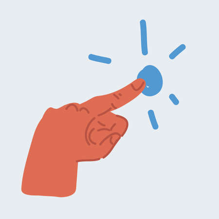 Vector illustration of Doorbell Pushing by hand