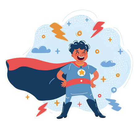Vector illustration Super Hero Boyのイラスト素材