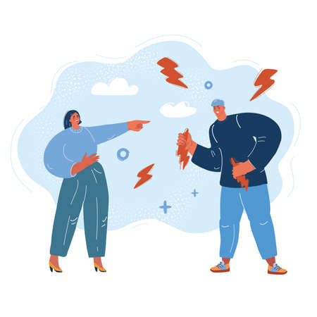 Vector illustration of Couple laugh at each otherのイラスト素材