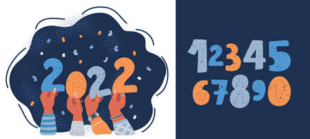 Vector illustration of 2022, Template for new year party design, congratulationのイラスト素材