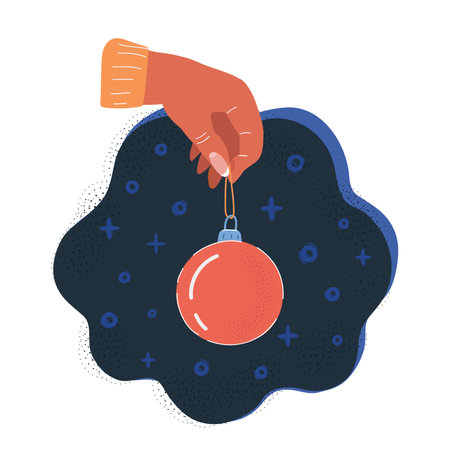 Vector illustration of Red Christmas decoration ballのイラスト素材