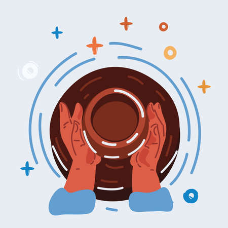 Vector illustration of Pottery craftのイラスト素材
