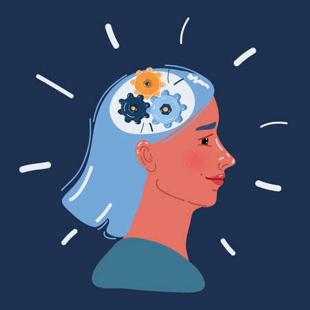 A visual of the inside of a womans brain