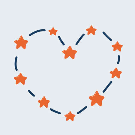Vector illustration of constellation heart shapeのイラスト素材