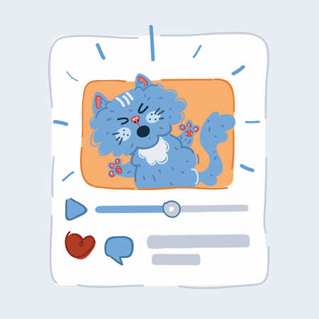 Vector illustration of Cat Funny Video. Subscribe to channelのイラスト素材