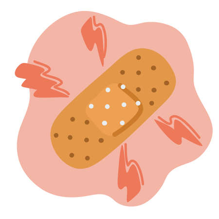 Cartoon vector illustration of Bandage style. Plaster. First aid kit business concept.のイラスト素材