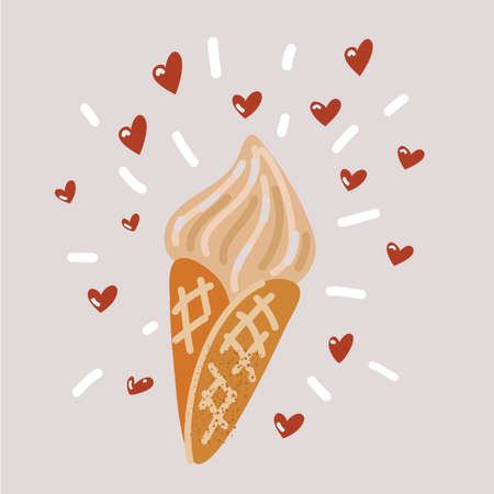 cartoon vector illustration of ice creamのイラスト素材