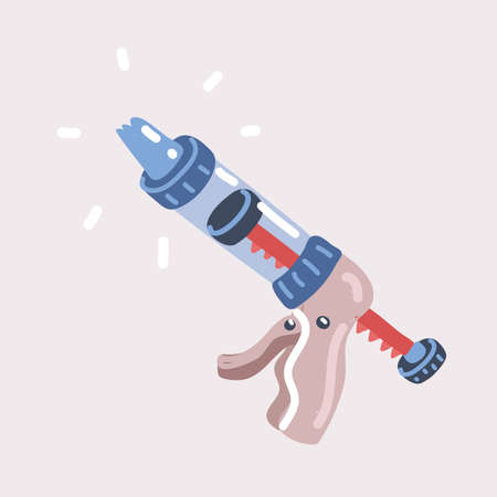 Cartoon vector illustration of Confectionery syringe