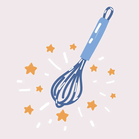 Cartoon vector illustration of Balloon whisk for mixing and whisking. Cooking apps and websitesのイラスト素材