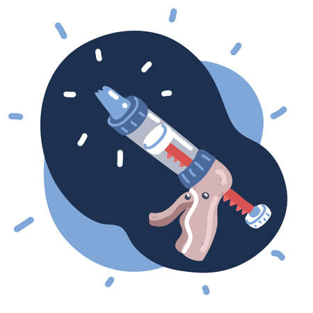 Cartoon vector illustration of Confectionery syringe over dark backgroundのイラスト素材