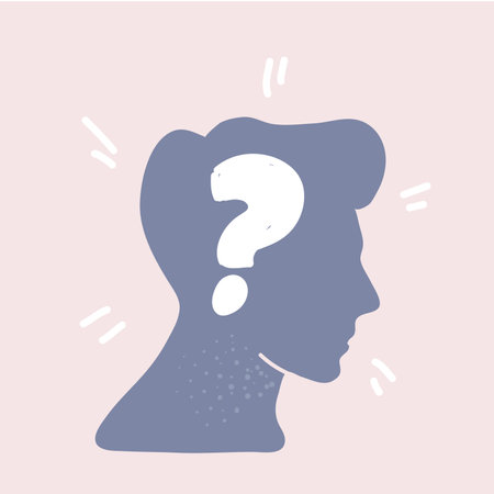 Vector illustration illustration of man thinking and asking himself about the next job or project. career choice conceptのイラスト素材
