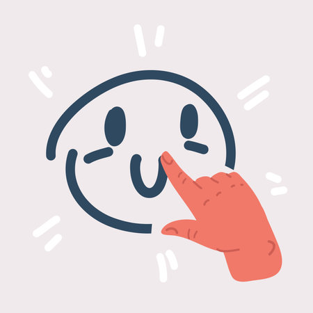 Vector illustration of Cute smiley face drawn on a windowのイラスト素材