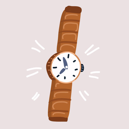 Cartoon vector illustration of gold mens watchのイラスト素材