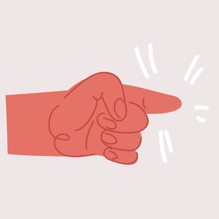 Cartoon vector illustration of hand gestures. Hand point to by finger. Forefingerのイラスト素材