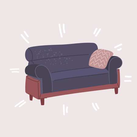 Cartoon vector illustration of Modern model of Sofa, couchのイラスト素材