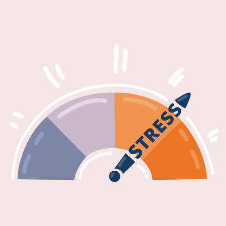 Vector illustration of thermometer as stress level scale emotions