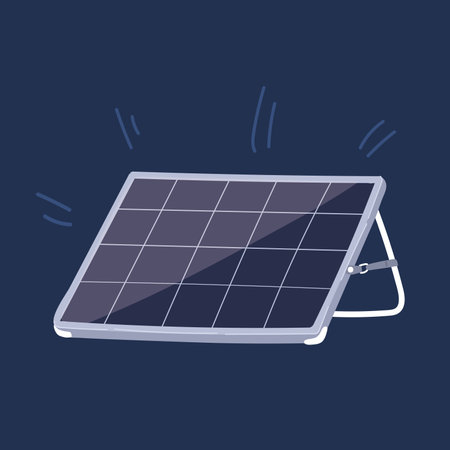 Cartoon vector illustration of Solar panel, alternative electricity source, concept of sustainable...