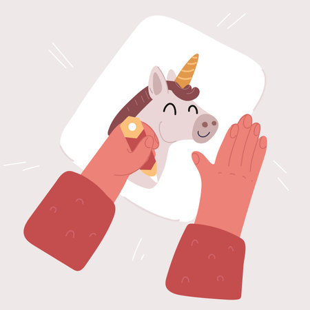Cartoon vector illustration of Hand drawn of unicorn on paper with pencil. Childish pickingのイラスト素材