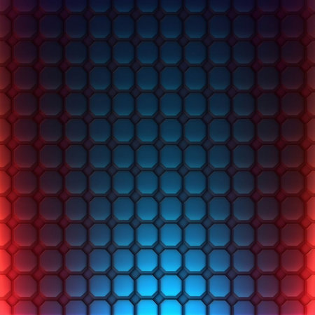 abstract background with blue and red hexagons. vector illustration.の素材