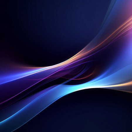 abstract blue background with glowing lines and space for text, vector illustrationの素材